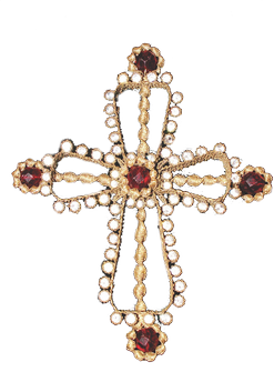 A cross with a diamond and a zircon